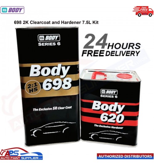 HB BODY SERIES 6 BODY698 2:1 HS 2K CLEARCOAT WITH BODY620 HARDENER 7.5 LTR KIT